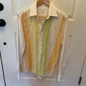 100% Linen International Laundry Men’s/Women’s/ Neutral Button Down size M